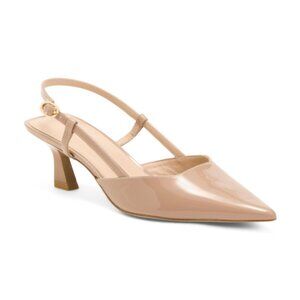 STUART WEITZMAN Made In Spain Patent Leather Vinnie 50 Slingback Heels